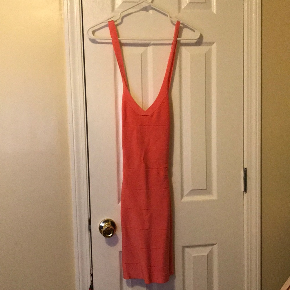Bright Peach bandage Party dress